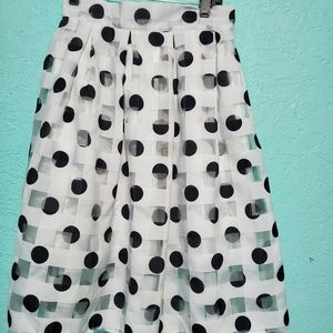 Knee Length Polka Dot Skirt